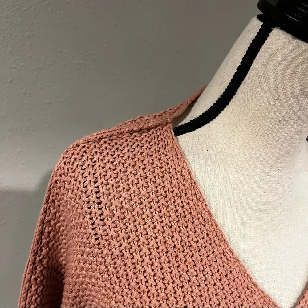 Lucky Brand chunky knit oversized v-neck sweater‎
